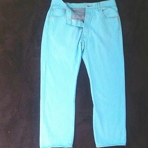 Levi Strauss and Co 501xx W36 L30 Teal Denim Jeans